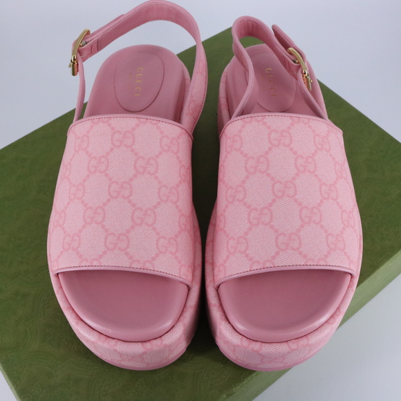 Gucci 38 Candy Pink GG supreme Platform Y2K Chunky Platforms E787 - Picture 3 of 15